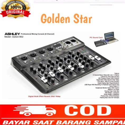 Jual Mixer Ashley Option 602 Original 6 Channel Bluetooth PC