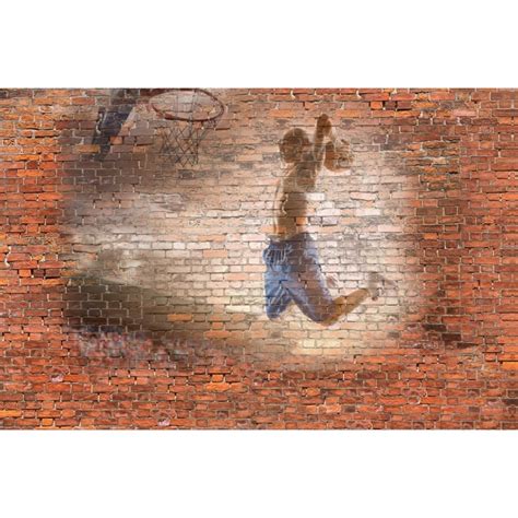 Basketball Graffiti on Brick Wall