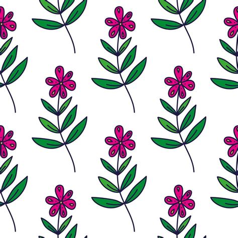 Hand Drawn Ditsy Flower Seamless Pattern Simple Floral Field Endless