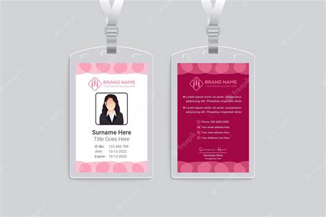 Premium Vector Red Color Modern Id Card Template