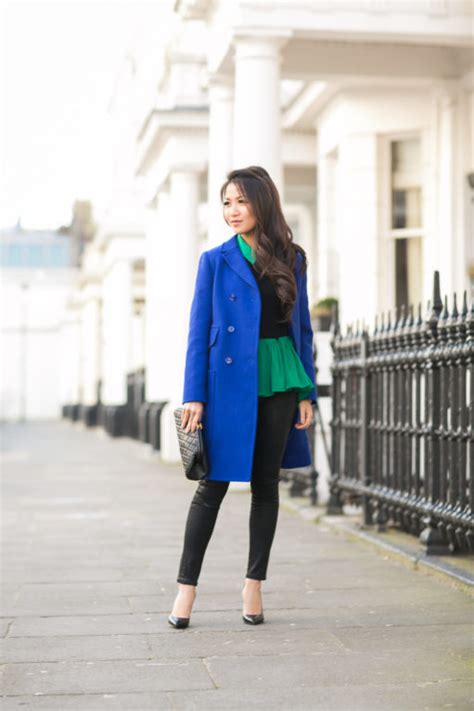 Primary Cobalt Blue Coat And Emerald Peplum Wendys Lookbook