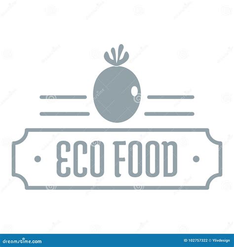 Logotipo Do Alimento De Eco Estilo Cinzento Simples Ilustra O Do