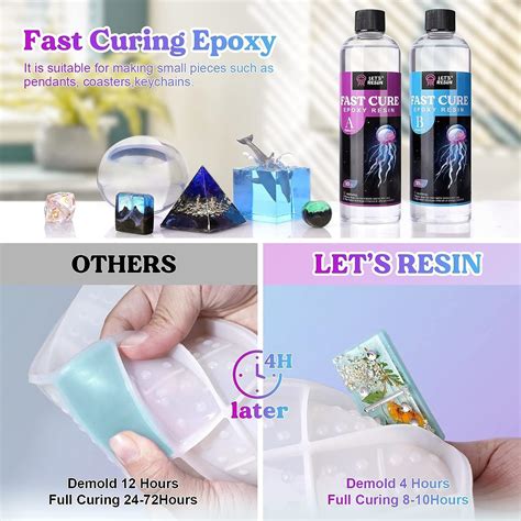 LET'S RESIN Fast Curing Epoxy Kit- 4 Hours Demold Time | 20oz Crystal