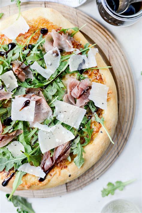 Fig Jam Prosciutto Pizza With Parmesan And Arugula Simply Scratch