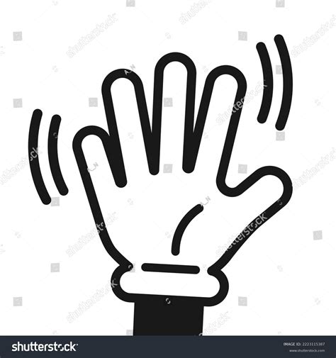 Cartoon Hand White Glove Waving Gesture Stock Vector Royalty Free