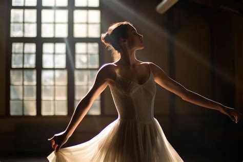 Premium Ai Image A Professional Ballet Dancer Practices In A Sunlit