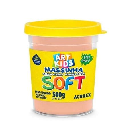 Massa De Modelar 500grs Amarelo Pele 538 Soft Acrilex Na JB Papelaria