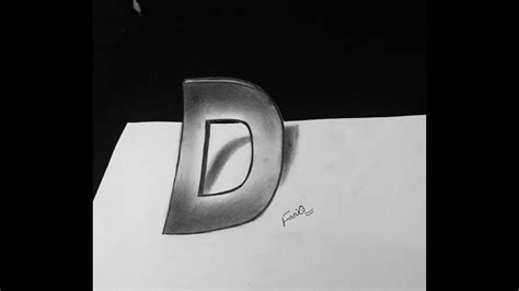 How To Draw 3d Alphabet D Step By Step Trick Art Drawing For Beginners