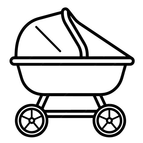 Premium Vector | Newborn pram outline symbol ideal for parenting or