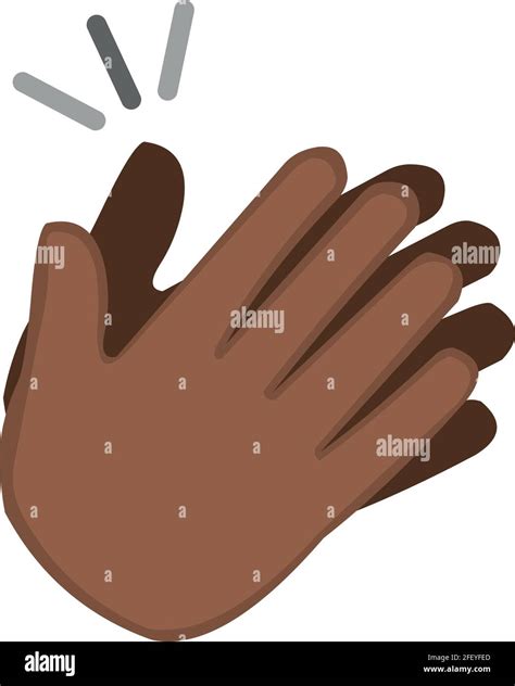 Vector Emoticon Illustration Of A Brown Hands Clapping Stock Vector