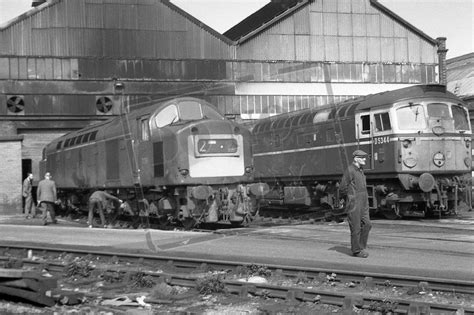 British Railway Photographs Class 40 Mono Ttp261b 5344 Glasgow Wks