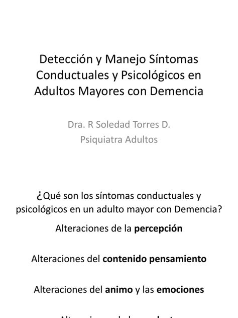 Síntomas De La Demencias En Adulto Mayor Pdf Olanzapina Risperidona