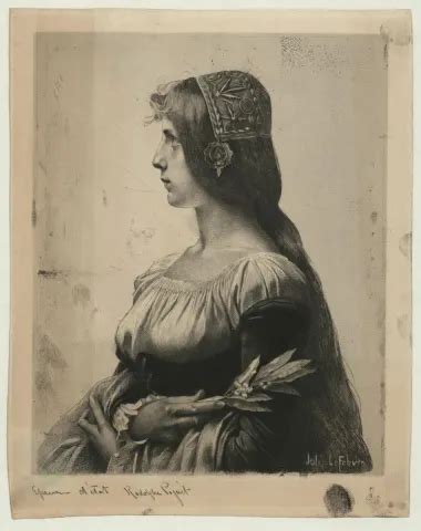 Portrait de femme de profil Leonora d Este d après Jules Joseph