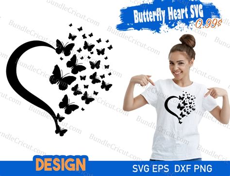 Butterfly Heart SVG Bundle Cricut