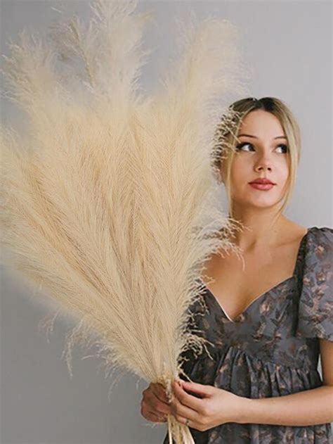 4pcs Large Stems 43 110cm Tall Artificial Pampas Grass Fake Pampas Floral Artificial Pampas