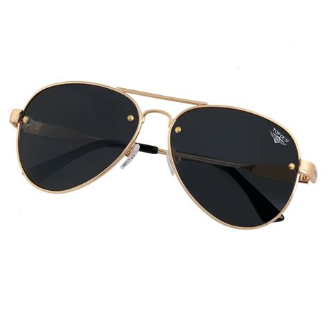 Top Gun® Aviator "Rivet" Sunglasses-Gold - Planewear