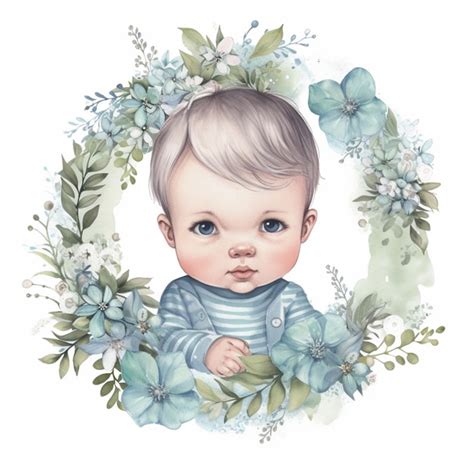 Premium Photo Watercolor Baby Boy Sublimation