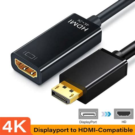 K P Displayport To Hdmi Compatible Adapter Video Audio Cable For