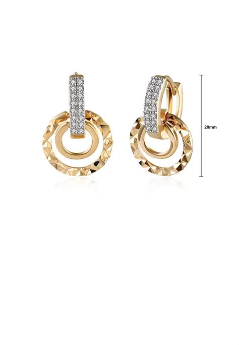 Zafiti Fashion Romantic Plated Champagne Gold Geometric Round Earrings