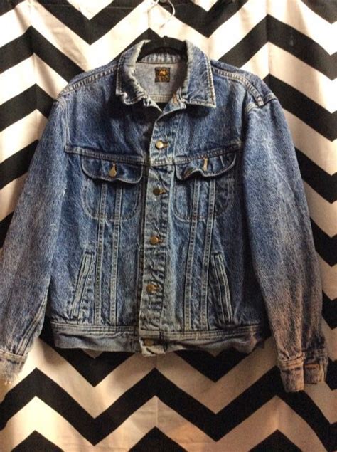 S Lee Denim Jacket Acid Wash Armpit Hole Boardwalk Vintage