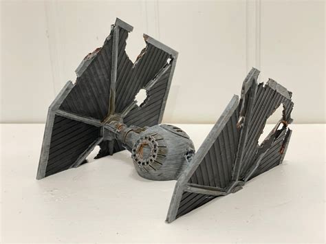 Crashed Tie Fighter Terrain D File Stl Etsy