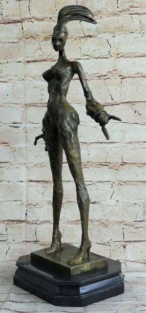 Vintage Dali Moderno Brutalist Bronce Escultura Desnudo Hombre Mujer