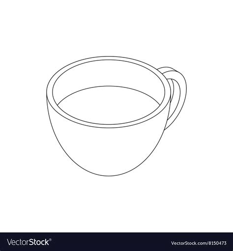 Coffee Cup Icon Isometric 3d Style Royalty Free Vector Image