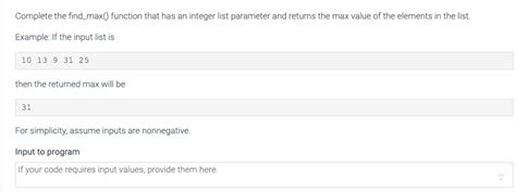 solved complete  findmax function    integer cheggcom