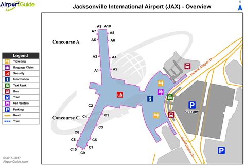 Map Jacksonville airport - Map of Jacksonville airport (Florida - USA)