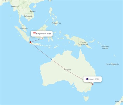 All Flight Routes From Banjarmasin To Sydney BDJ To SYD Flight Routes