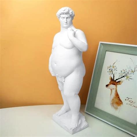 Maxbell Fat David Sculpture Creative Resin Abstract Figure Statue Home