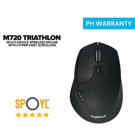 Logitech M Triathlon Multi Device Wireless Mouse With Hyper Fast