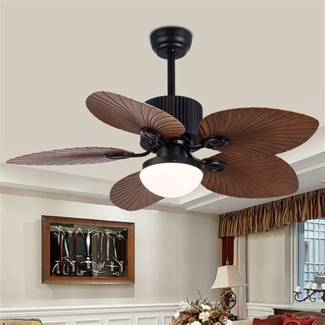 Palm Leaf Ceiling Fan With Light And Remote Control | Shelly Lighting