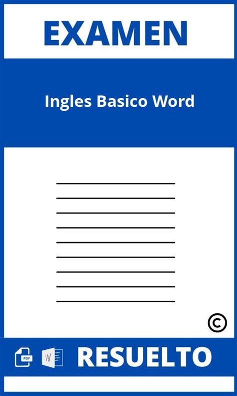 Examen De Ingles Basico Word 2025 Mexico