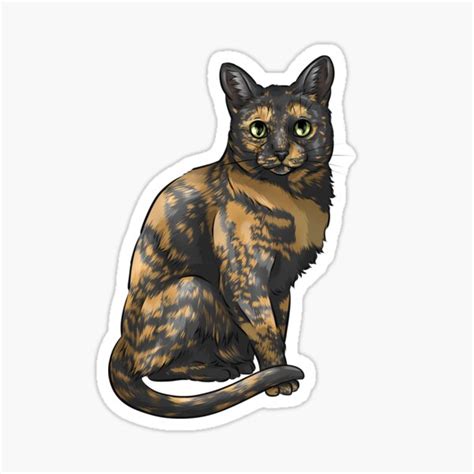 Cute Tortoiseshell Cat Sticker For Sale By Shirinsart Redbubble