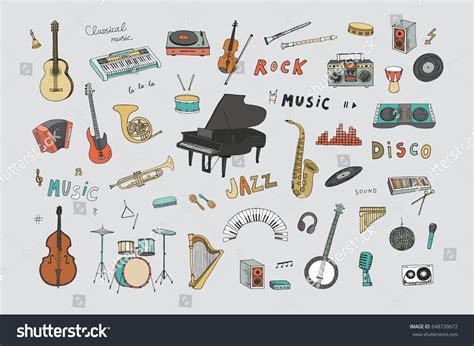 Hand Drawn Doodle Musical Instruments Vector Stock Vector Royalty Free