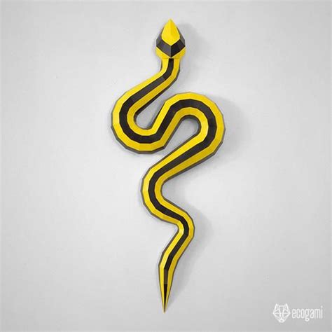 Snake Papercraft Sculpture Printable 3D Puzzle Papercraft Pdf