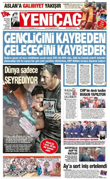 Yeniçağ Gazetesi nin 1 sayfası