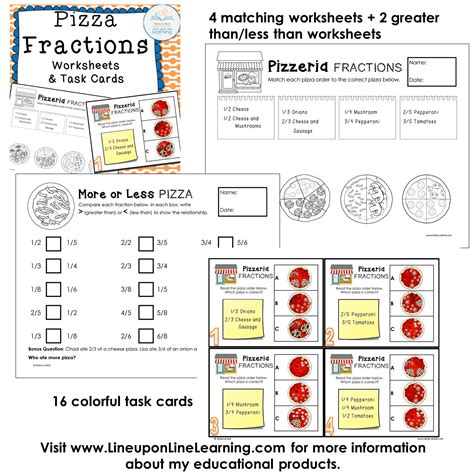 Pizza Fractions Worksheets