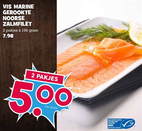 Vis Marine Gerookte Noorse Zalmfilet Aanbieding Bij Boon S Markt