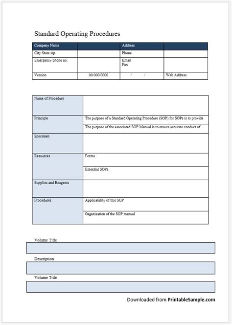 40 Free Standard Operating Procedures Sop Templates Printable Samples