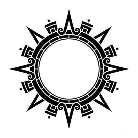 Aztec solar disk, sun symbol, representing Aztec sun deity Tonatiuh Digital Art by Peter Hermes ...