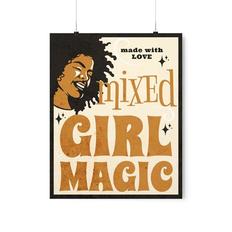 Mixed Girl Magic Poster Digital Download Biracial Made With Love Mixed Girl Poster Mixed