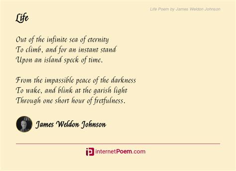 Life Poem by James Weldon Johnson