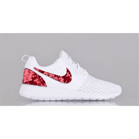 New Nike Roshe Run Custom Red Pink White Floral Edition Womens