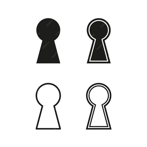 Premium Vector Keyhole Silhouettes Set Privacy And Security Concept