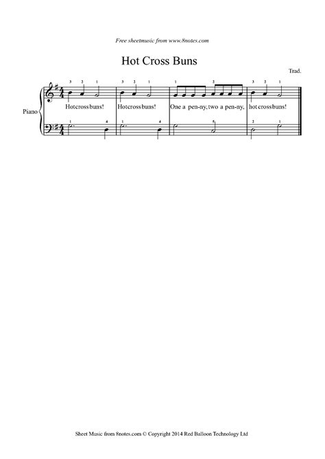 Music Notes For Hot Cross Buns At Jaxon Lawson Blog