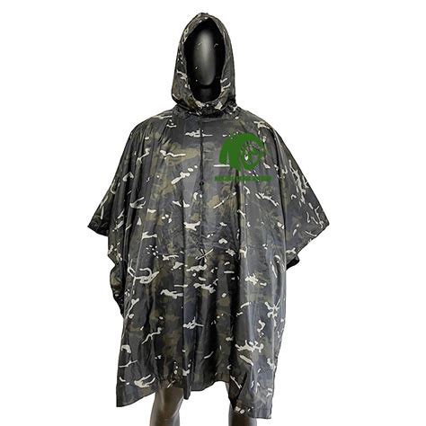 Kango Camouflage Waterproof Hooded Poncho Outdoor Camping Hiking Rain