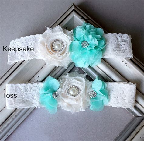 Wedding Garter Bridal Garter TEAL BLUE Garter Set Lace Garter Etsy