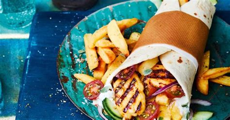 Halloumi Gyros With Herby Chips Recipe Samsung Food